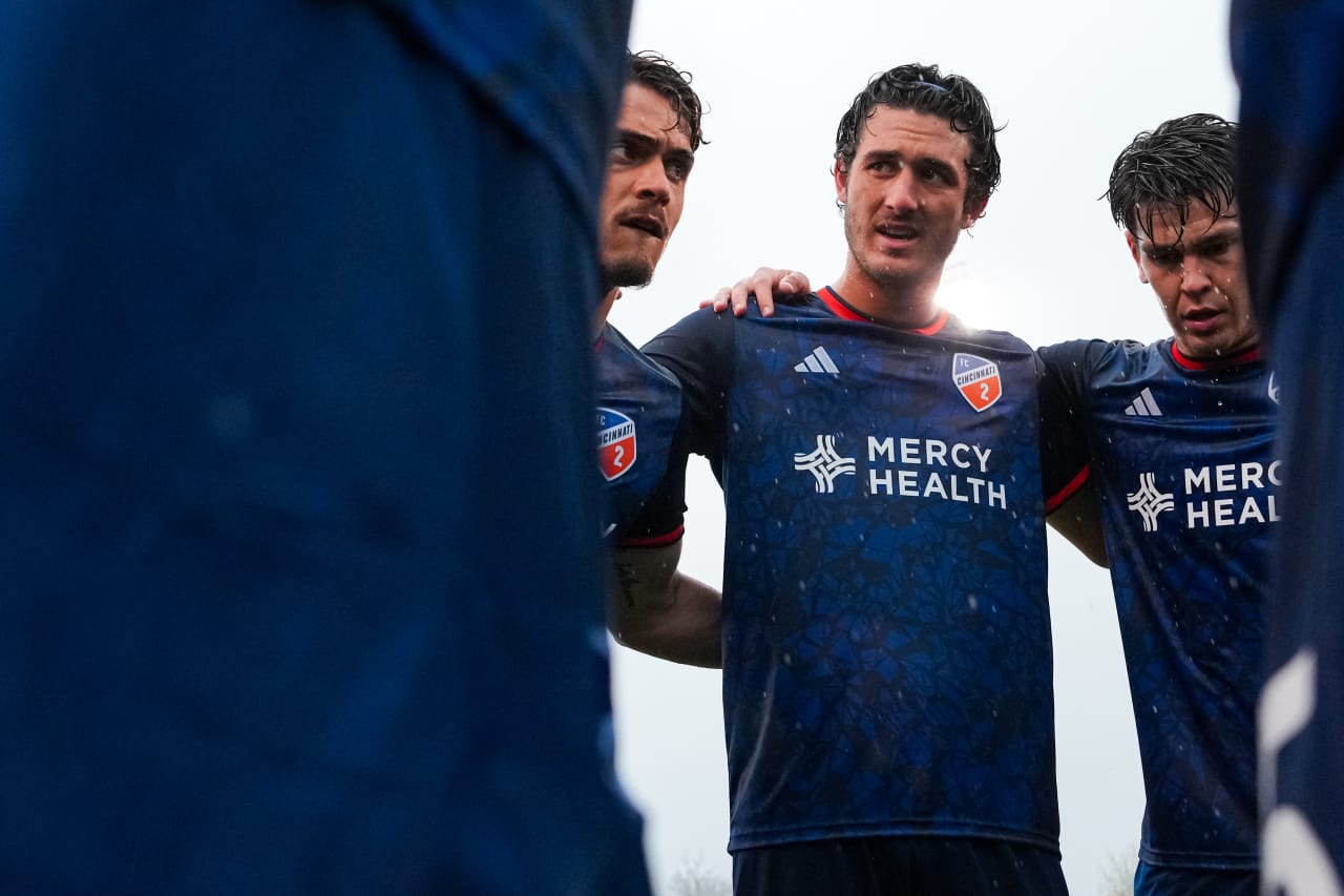HIGHLAND HEIGHTS, KENTUCKY - April 10: FC Cincinnati 2 against New England Revolution II on April 10, 2024 at Scudamore Field at Northern Kentucky University in Highland Heights, Kentucky.