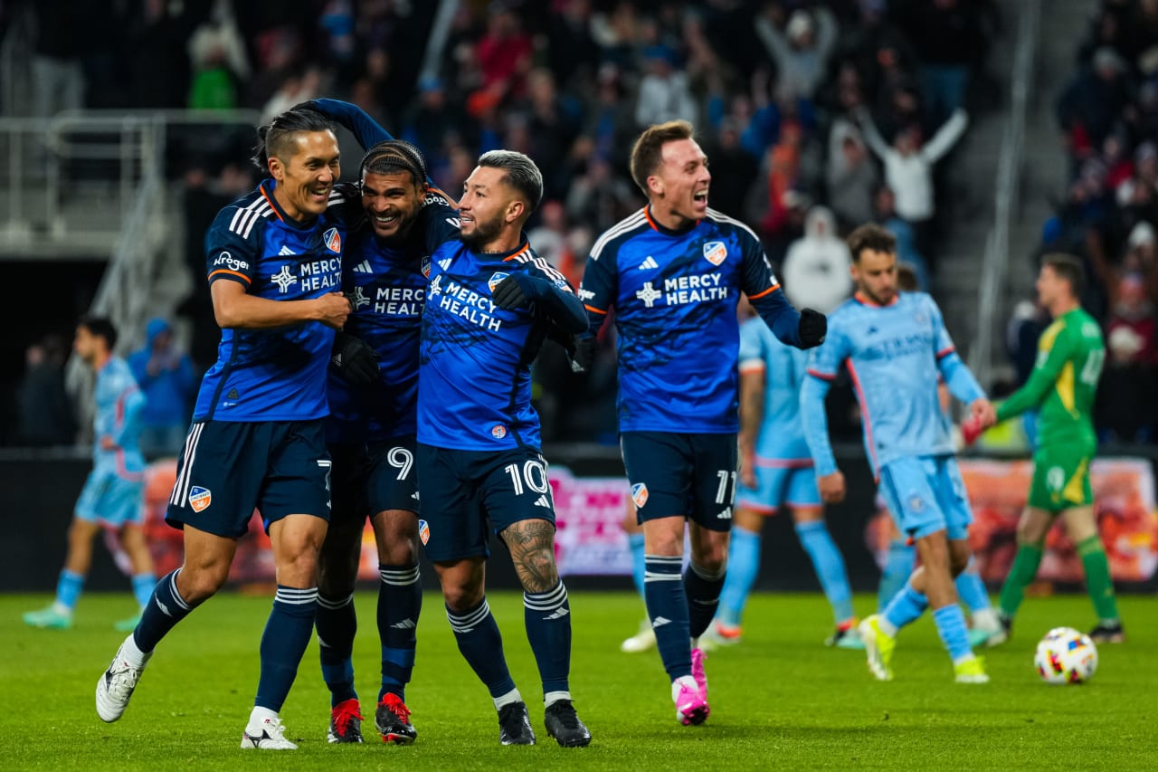 CINCINNATI, OHIO - MARCH 23: FC Cincinnati against New York City FC on March 23, 2024 at TQL Stadium in Cincinnati, Ohio.