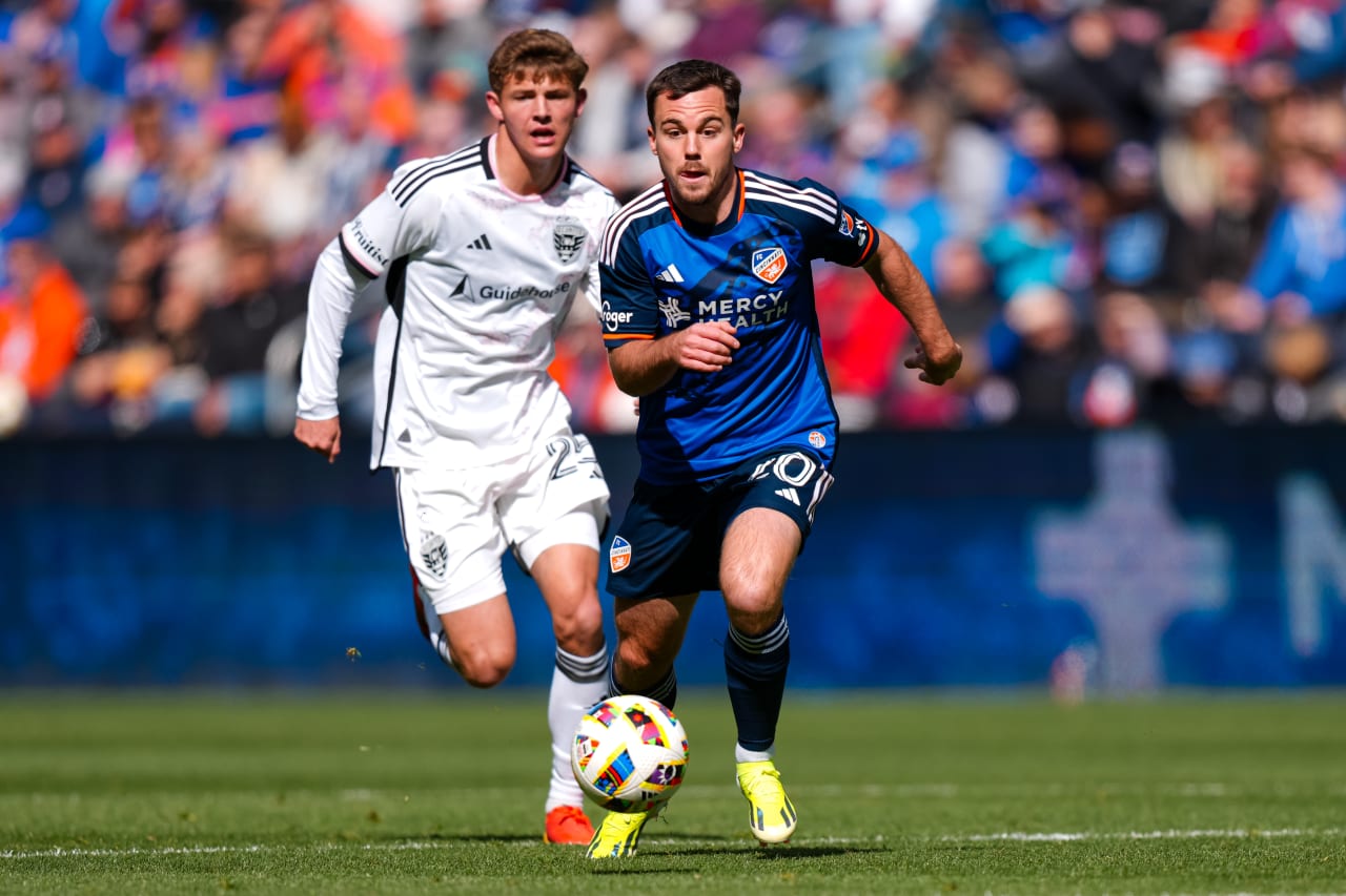 CINCINNATI, OHIO - MARCH 10: FC Cincinnati against D.C. United on March 10, 2024 at TQL Stadium in Cincinnati, Ohio.