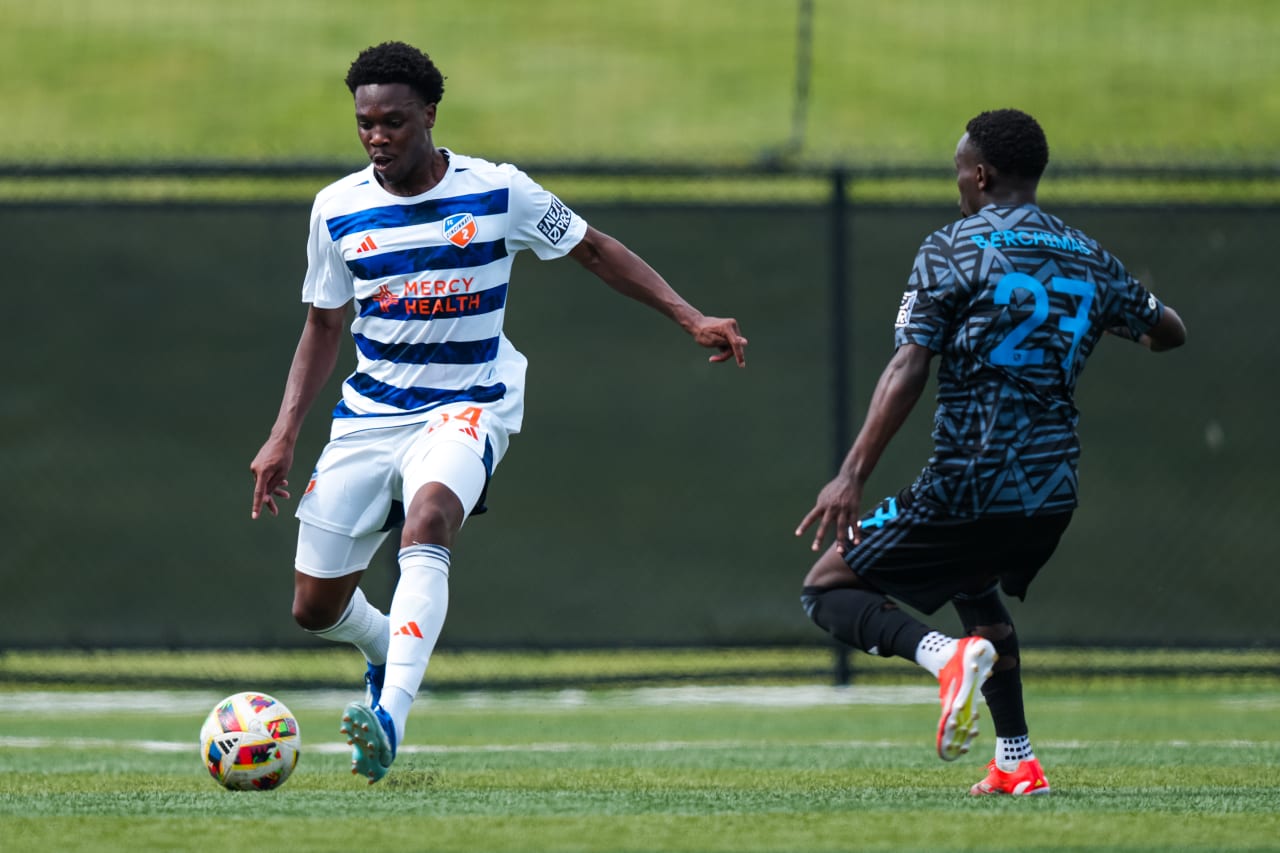HIGHLAND HEIGHTS, KENTUCKY - MAY 4: FC Cincinnati 2 against Crown Legacy FC on May 4, 2024 at Scudamore Field at Northern Kentucky University in Highland Heights, Kentucky.