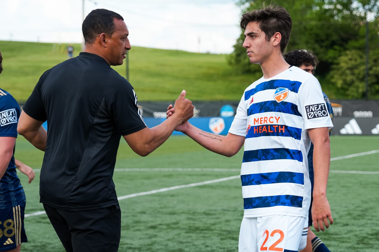 HIGHLAND HEIGHTS, KENTUCKY - APRIL 28: FC Cincinnati 2 against Philadelphia Union on April 28, 2024 at Scudamore Field at Northern Kentucky University in Highland Heights, Kentucky.