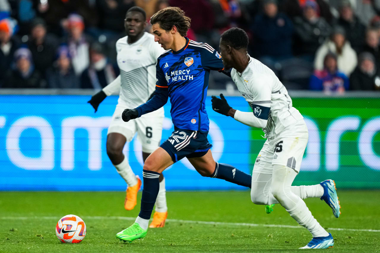 CINCINNATI, OHIO - FEBRUARY 28: FC Cincinnati against Cavalier F.C. on February 28, 2024 at TQL Stadium in Cincinnati, Ohio.