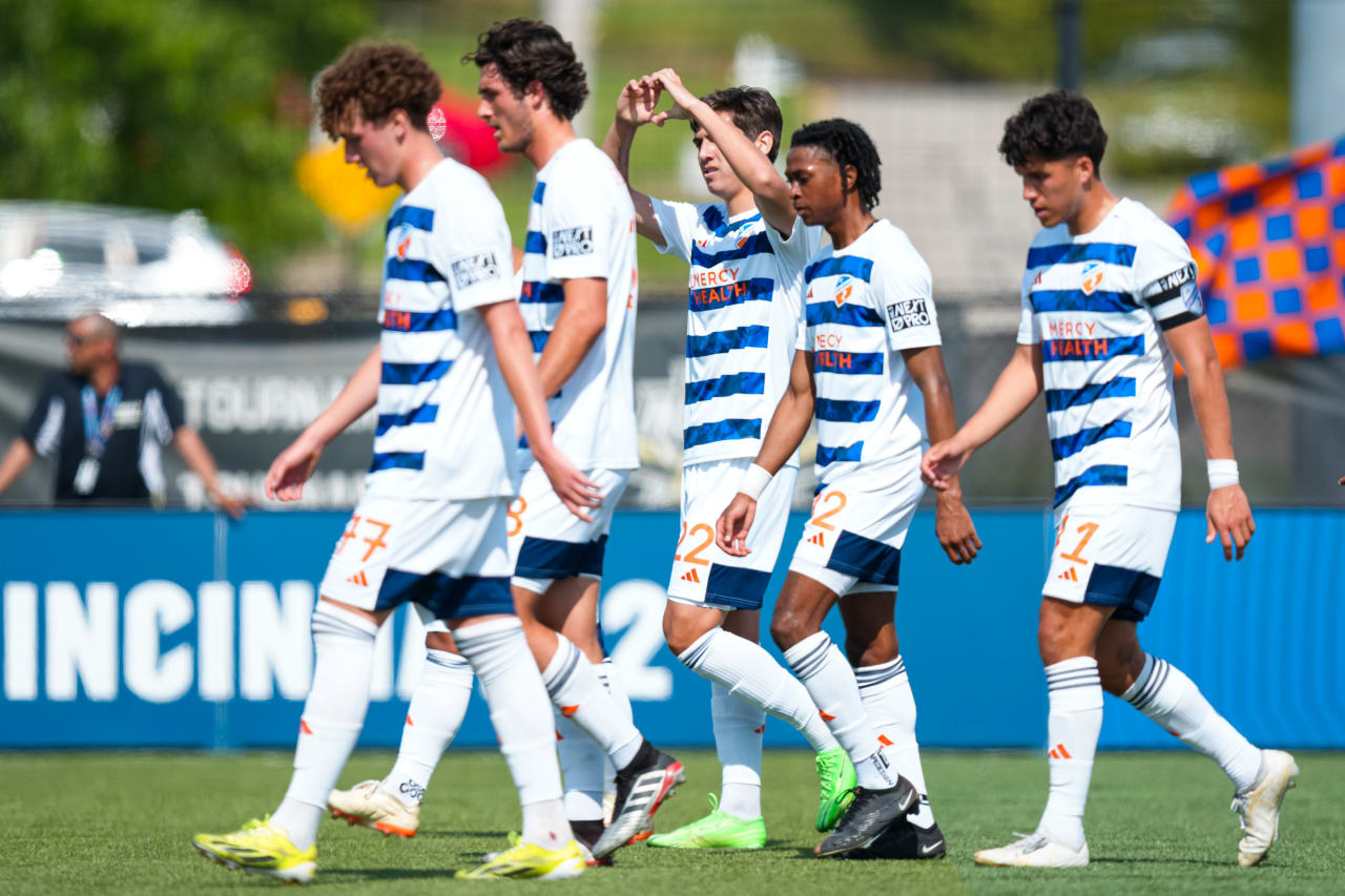 HIGHLAND HEIGHTS, KENTUCKY - APRIL 28: FC Cincinnati 2 against Philadelphia Union on April 28, 2024 at Scudamore Field at Northern Kentucky University in Highland Heights, Kentucky.
