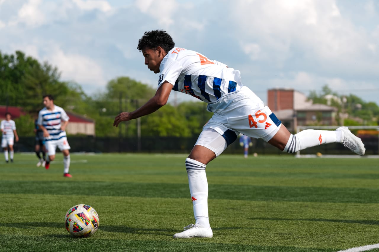 HIGHLAND HEIGHTS, KENTUCKY - MAY 4: FC Cincinnati 2 against Crown Legacy FC on May 4, 2024 at Scudamore Field at Northern Kentucky University in Highland Heights, Kentucky.