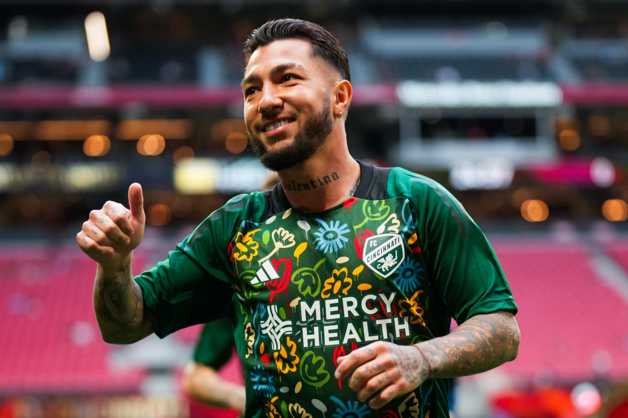 ATLANTA, GEORGIA - APRIL 20: Atlanta United against FC Cincinnati on April 20, 2024 at Mercedes-Benz Stadium in Atlanta Georgia.