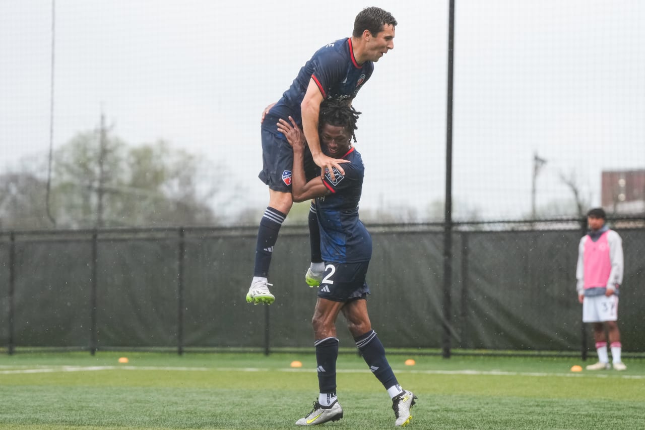 HIGHLAND HEIGHTS, KENTUCKY - April 10: FC Cincinnati 2 against New England Revolution II on April 10, 2024 at Scudamore Field at Northern Kentucky University in Highland Heights, Kentucky.
