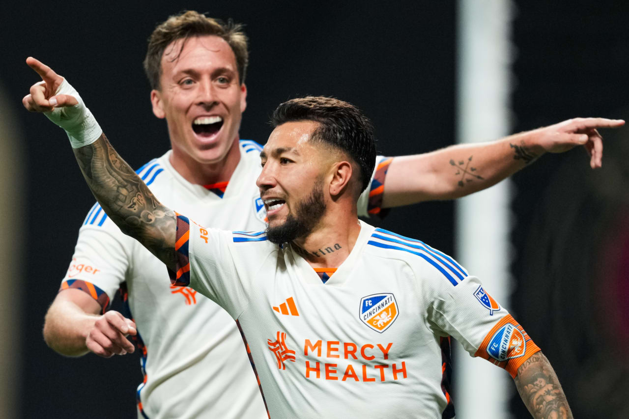 ATLANTA, GEORGIA - APRIL 20: Atlanta United against FC Cincinnati on April 20, 2024 at Mercedes-Benz Stadium in Atlanta Georgia.