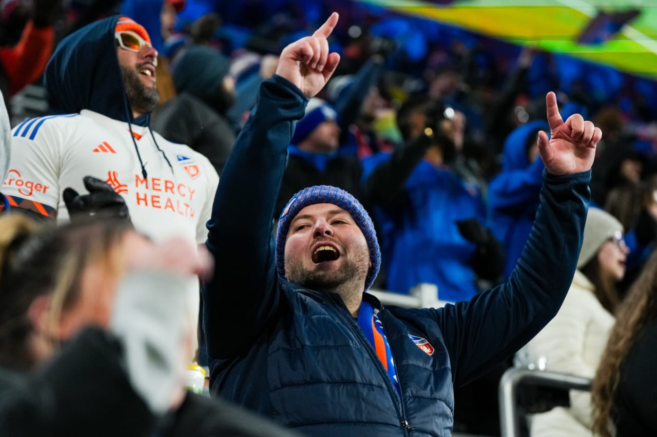 CINCINNATI, OHIO - FEBRUARY 28: FC Cincinnati against Cavalier F.C. on February 28, 2024 at TQL Stadium in Cincinnati, Ohio.