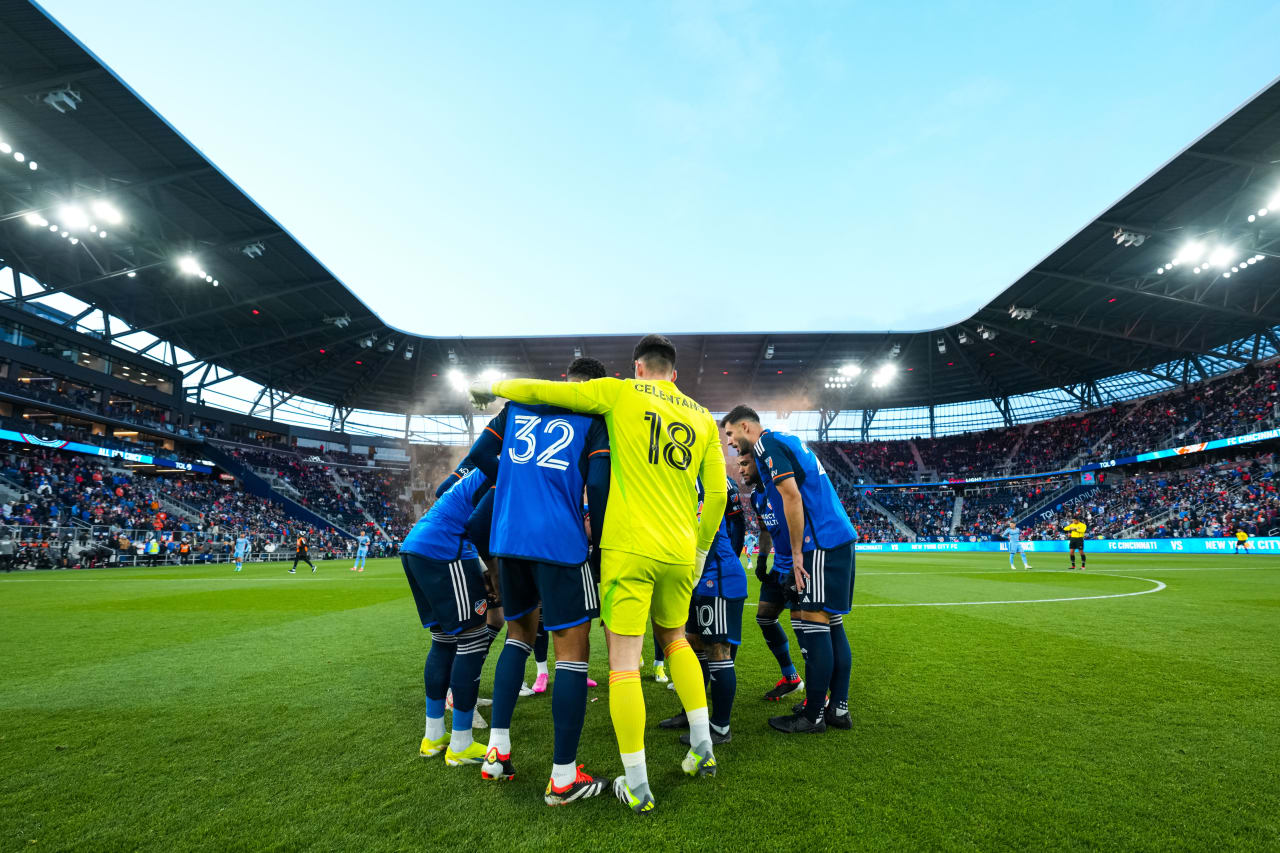 CINCINNATI, OHIO - MARCH 23: FC Cincinnati against New York City FC on March 23, 2024 at TQL Stadium in Cincinnati, Ohio.