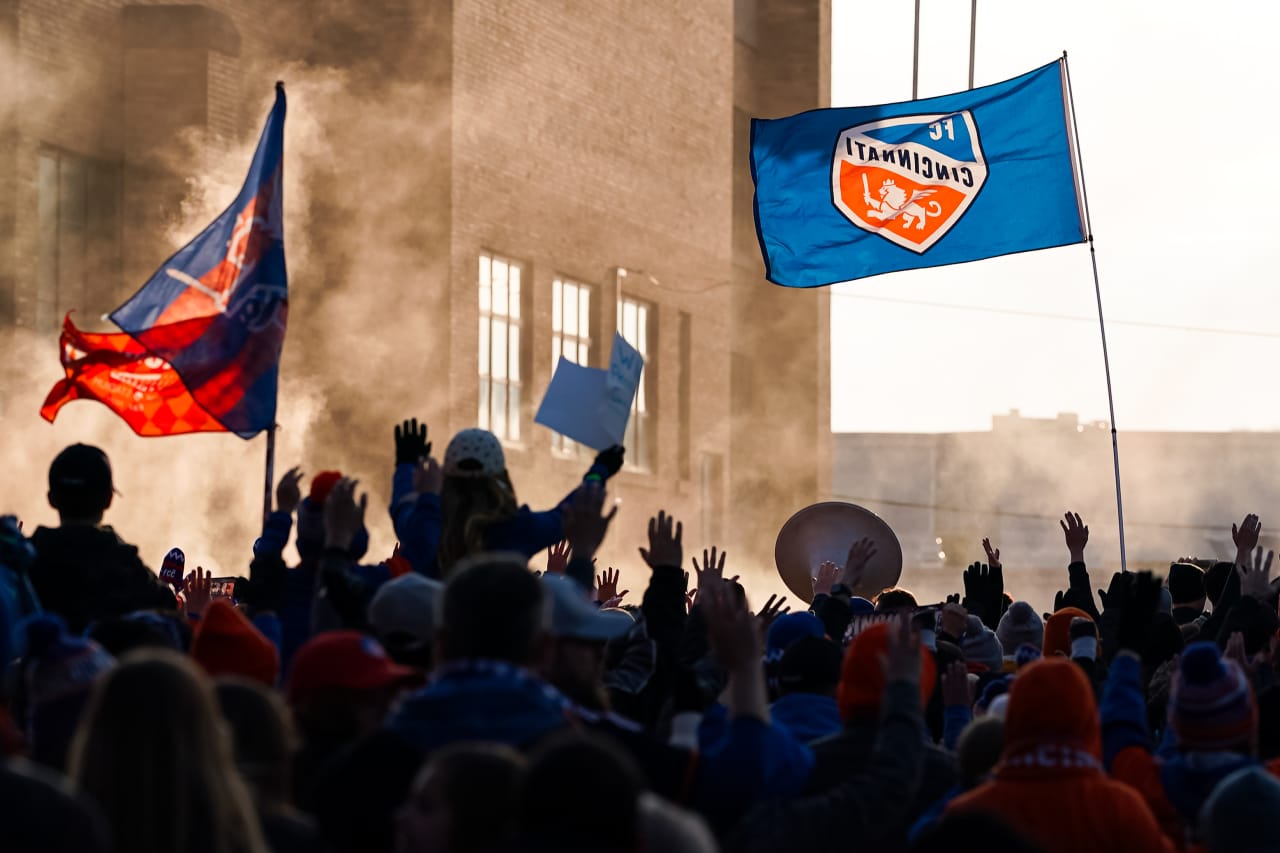 CINCINNATI, OHIO - MARCH 23: FC Cincinnati against New York City FC on March 23, 2024 at TQL Stadium in Cincinnati, Ohio.