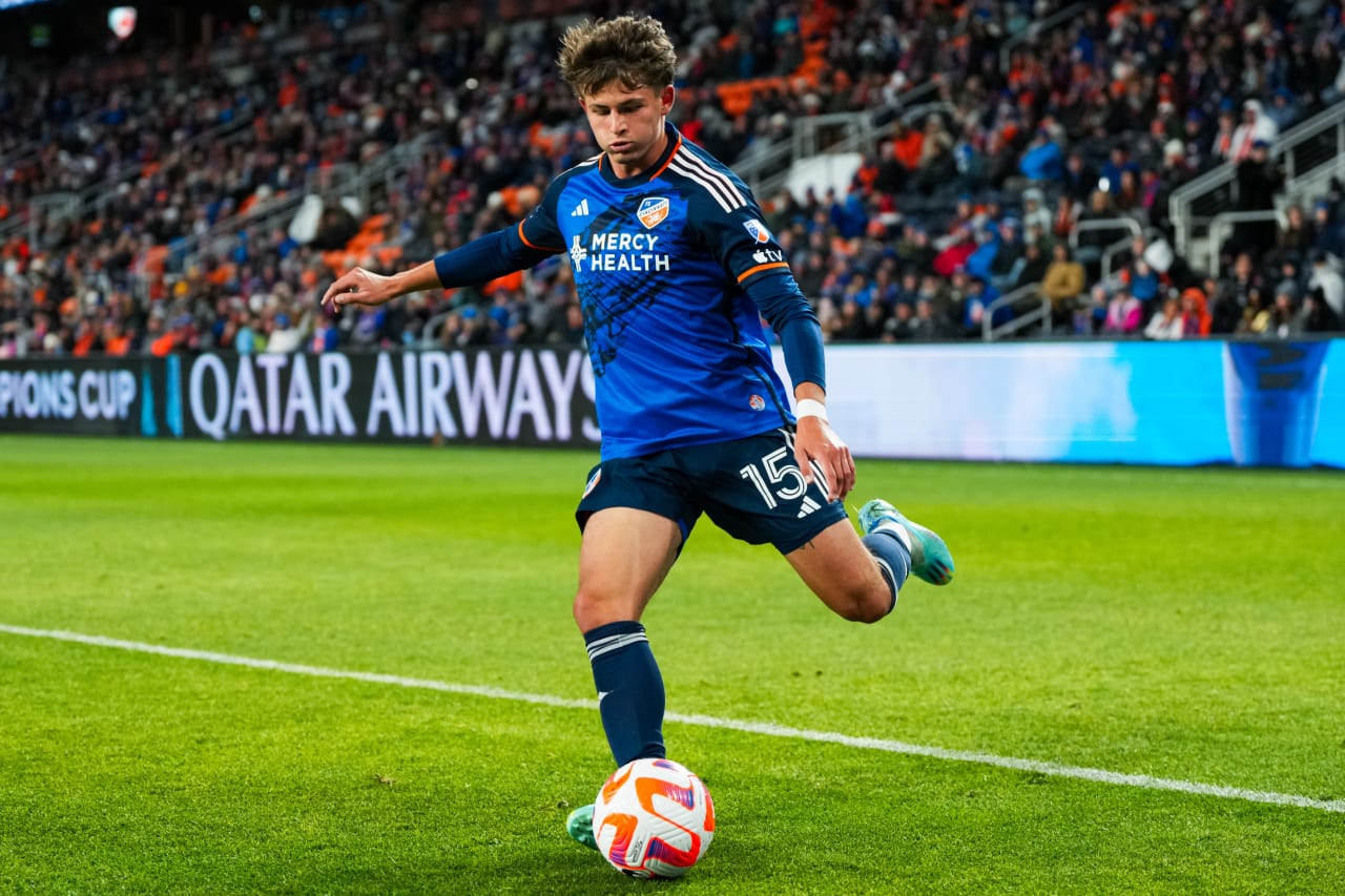 CINCINNATI, OHIO - FEBRUARY 28: FC Cincinnati against Cavalier F.C. on February 28, 2024 at TQL Stadium in Cincinnati, Ohio.
