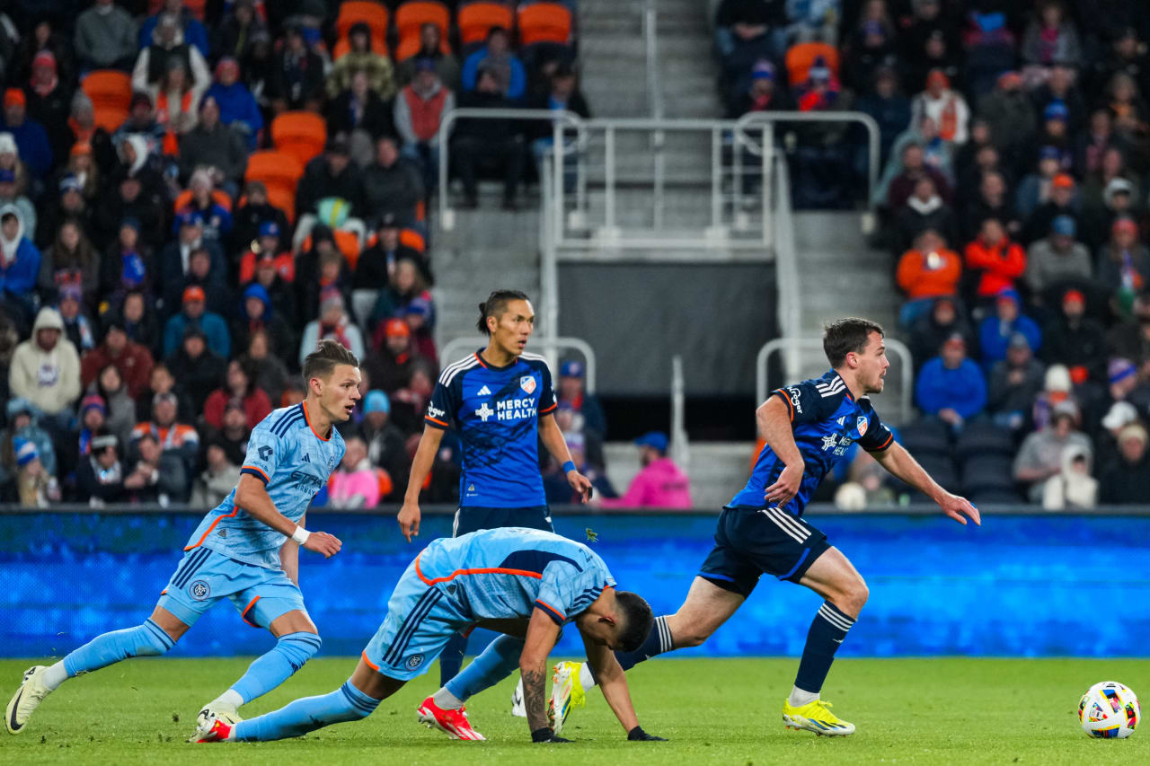 CINCINNATI, OHIO - MARCH 23: FC Cincinnati against New York City FC on March 23, 2024 at TQL Stadium in Cincinnati, Ohio.