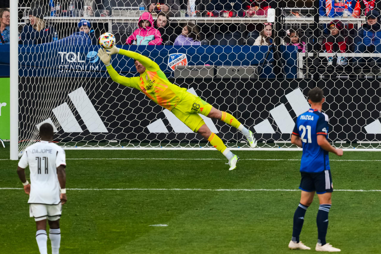 CINCINNATI, OHIO - MARCH 10: FC Cincinnati against D.C. United on March 10, 2024 at TQL Stadium in Cincinnati, Ohio.