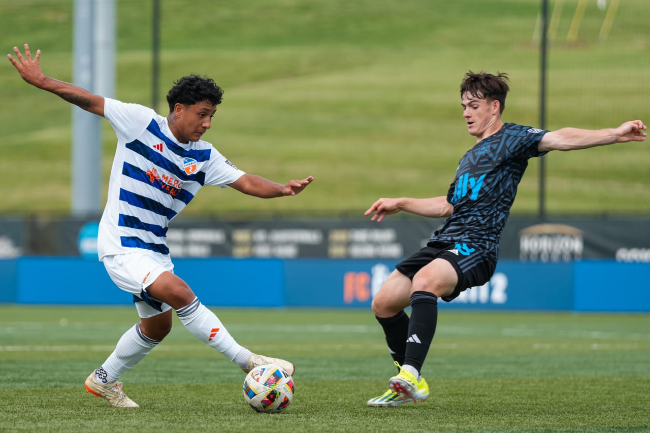HIGHLAND HEIGHTS, KENTUCKY - MAY 4: FC Cincinnati 2 against Crown Legacy FC on May 4, 2024 at Scudamore Field at Northern Kentucky University in Highland Heights, Kentucky.