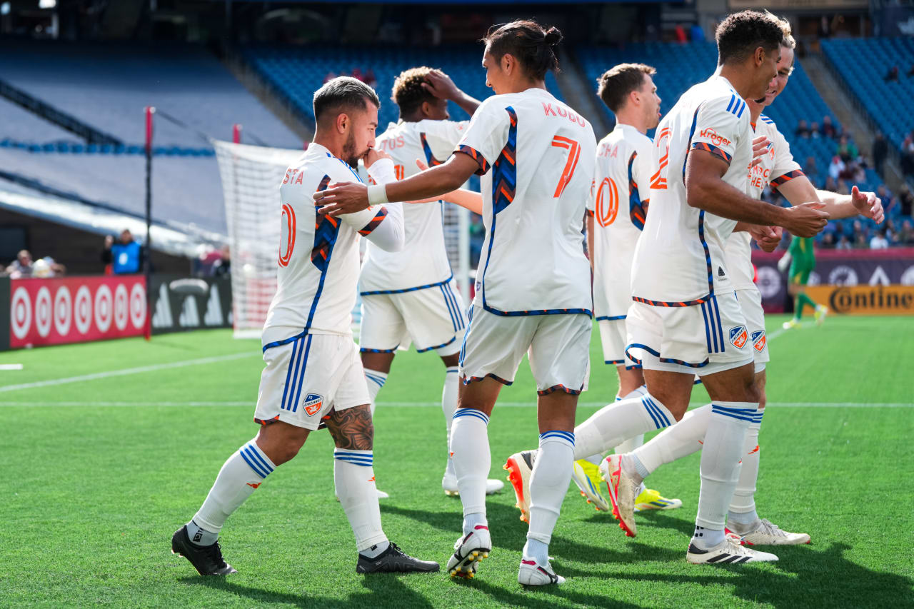 FOXBOROUGH, MASSACHUSETTS - MARCH 17:  New England Revolution against FC Cincinnati on March 17, 2024 in Foxborough, Massachusetts.