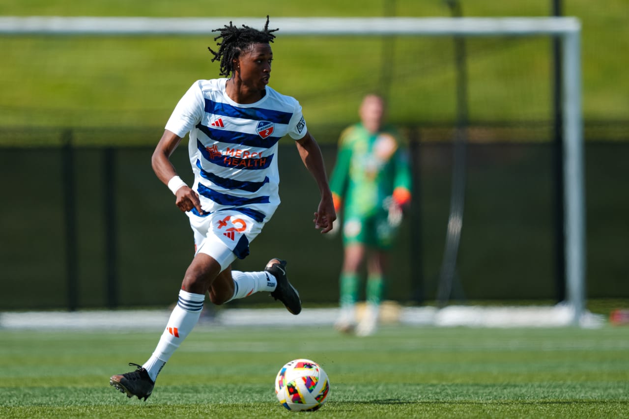 HIGHLAND HEIGHTS, KENTUCKY - APRIL 28: FC Cincinnati 2 against Philadelphia Union on April 28, 2024 at Scudamore Field at Northern Kentucky University in Highland Heights, Kentucky.