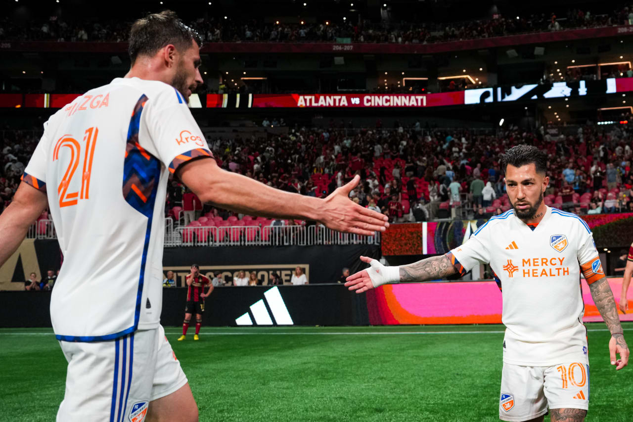 ATLANTA, GEORGIA - APRIL 20: Atlanta United against FC Cincinnati on April 20, 2024 at Mercedes-Benz Stadium in Atlanta Georgia.