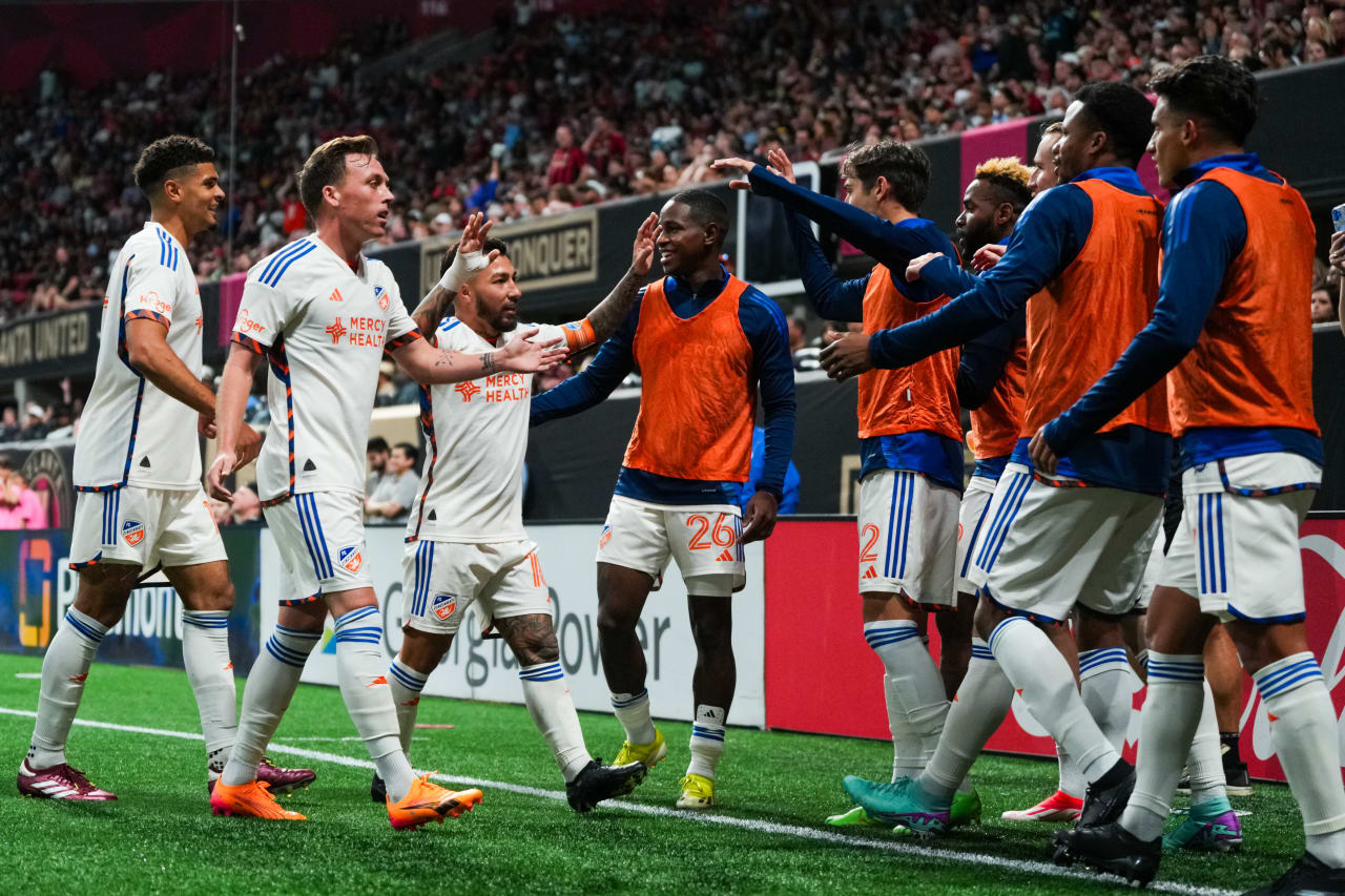 ATLANTA, GEORGIA - APRIL 20: Atlanta United against FC Cincinnati on April 20, 2024 at Mercedes-Benz Stadium in Atlanta Georgia.