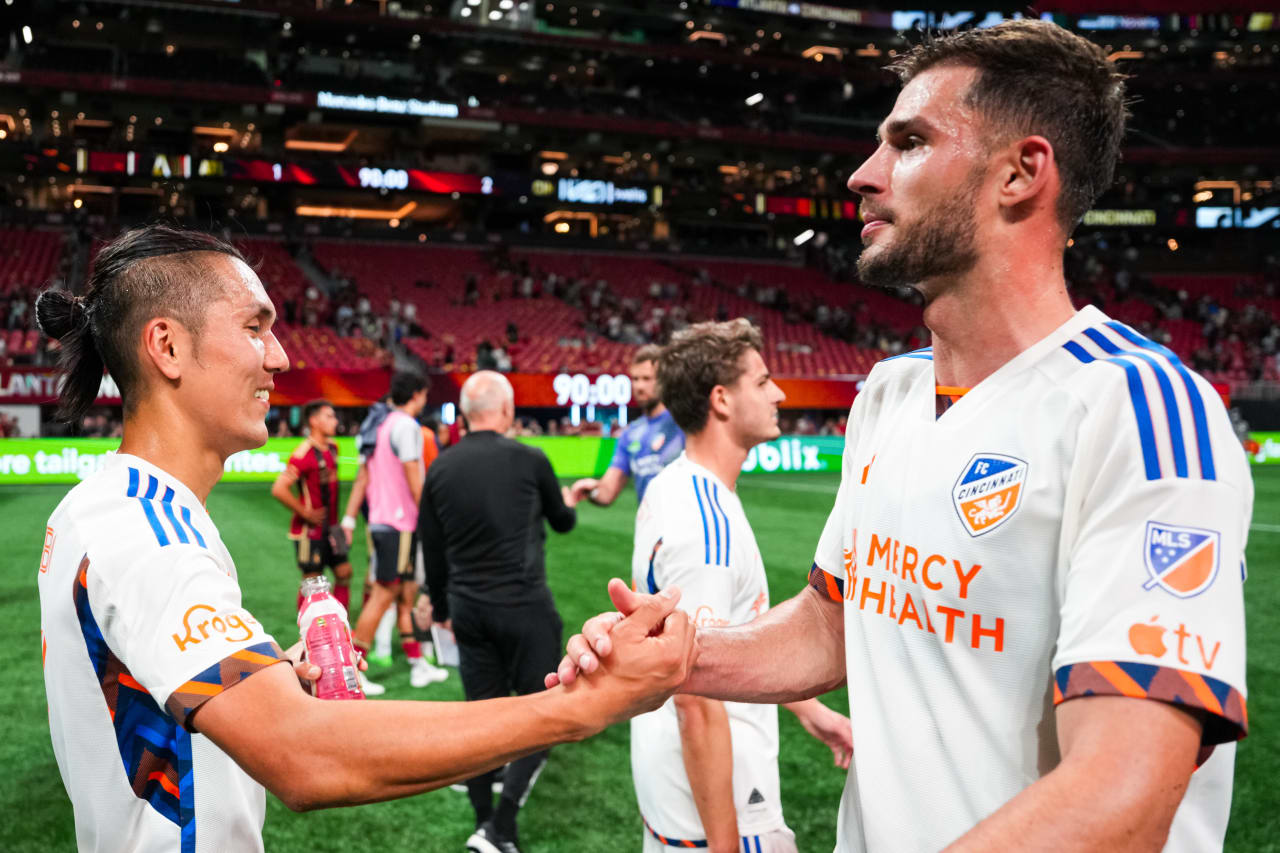 ATLANTA, GEORGIA - APRIL 20: Atlanta United against FC Cincinnati on April 20, 2024 at Mercedes-Benz Stadium in Atlanta Georgia.