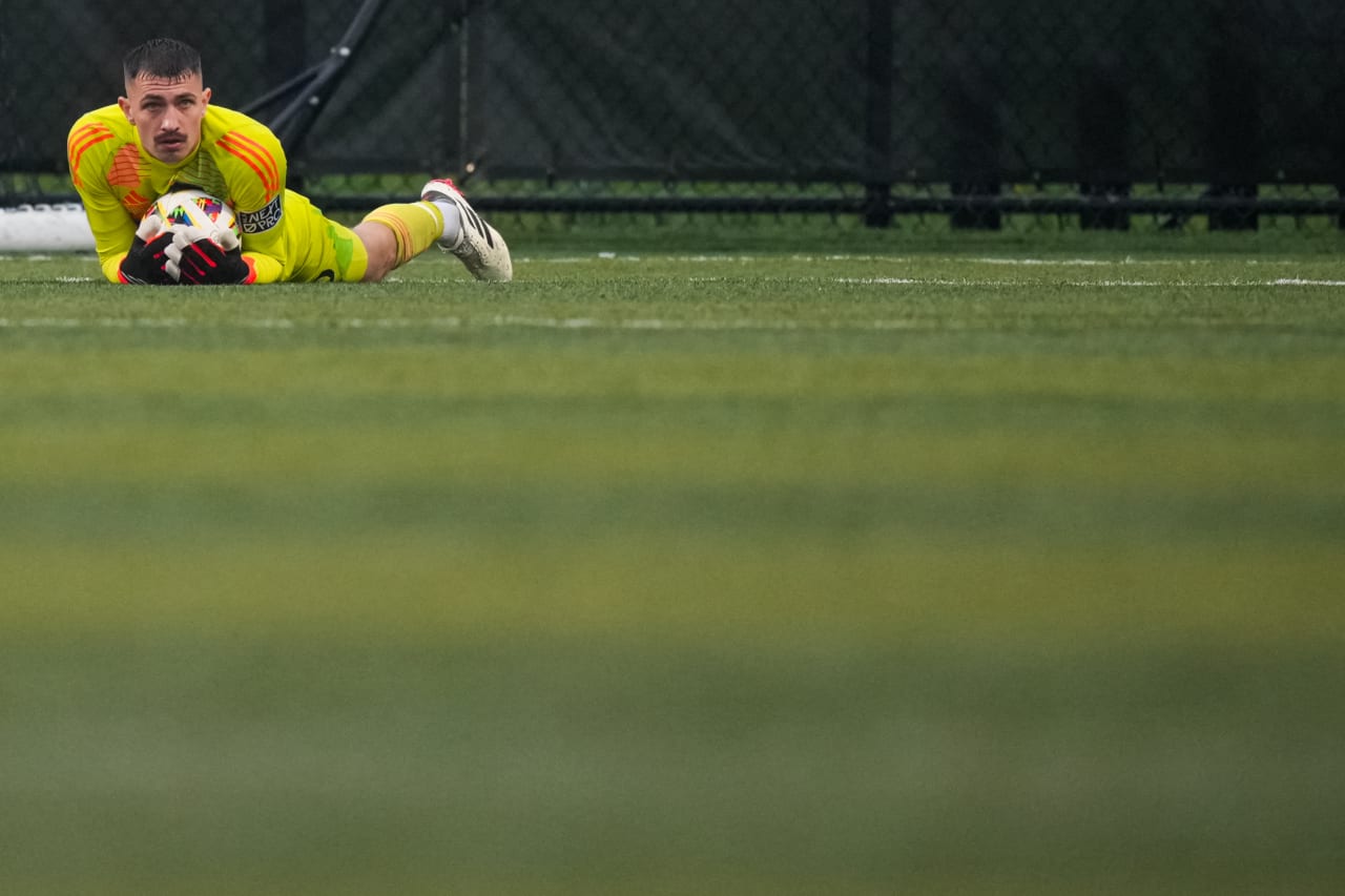 HIGHLAND HEIGHTS, KENTUCKY - April 10: FC Cincinnati 2 against New England Revolution II on April 10, 2024 at Scudamore Field at Northern Kentucky University in Highland Heights, Kentucky.