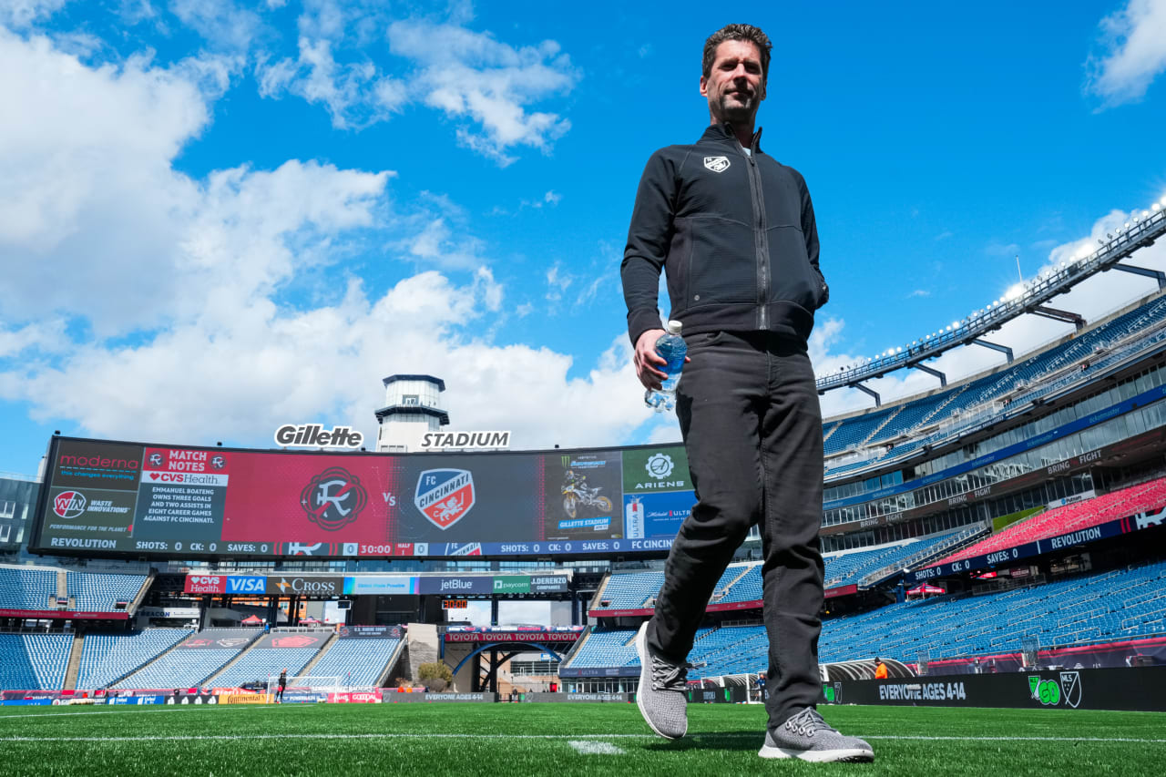 FOXBOROUGH, MASSACHUSETTS - MARCH 17:  New England Revolution against FC Cincinnati on March 17, 2024 in Foxborough, Massachusetts.