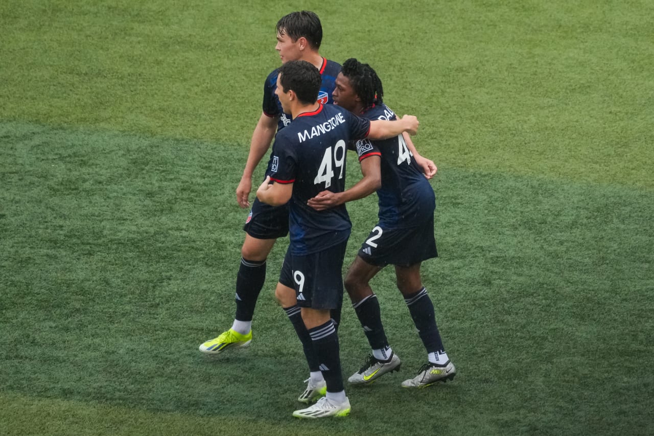 HIGHLAND HEIGHTS, KENTUCKY - April 10: FC Cincinnati 2 against New England Revolution II on April 10, 2024 at Scudamore Field at Northern Kentucky University in Highland Heights, Kentucky.
