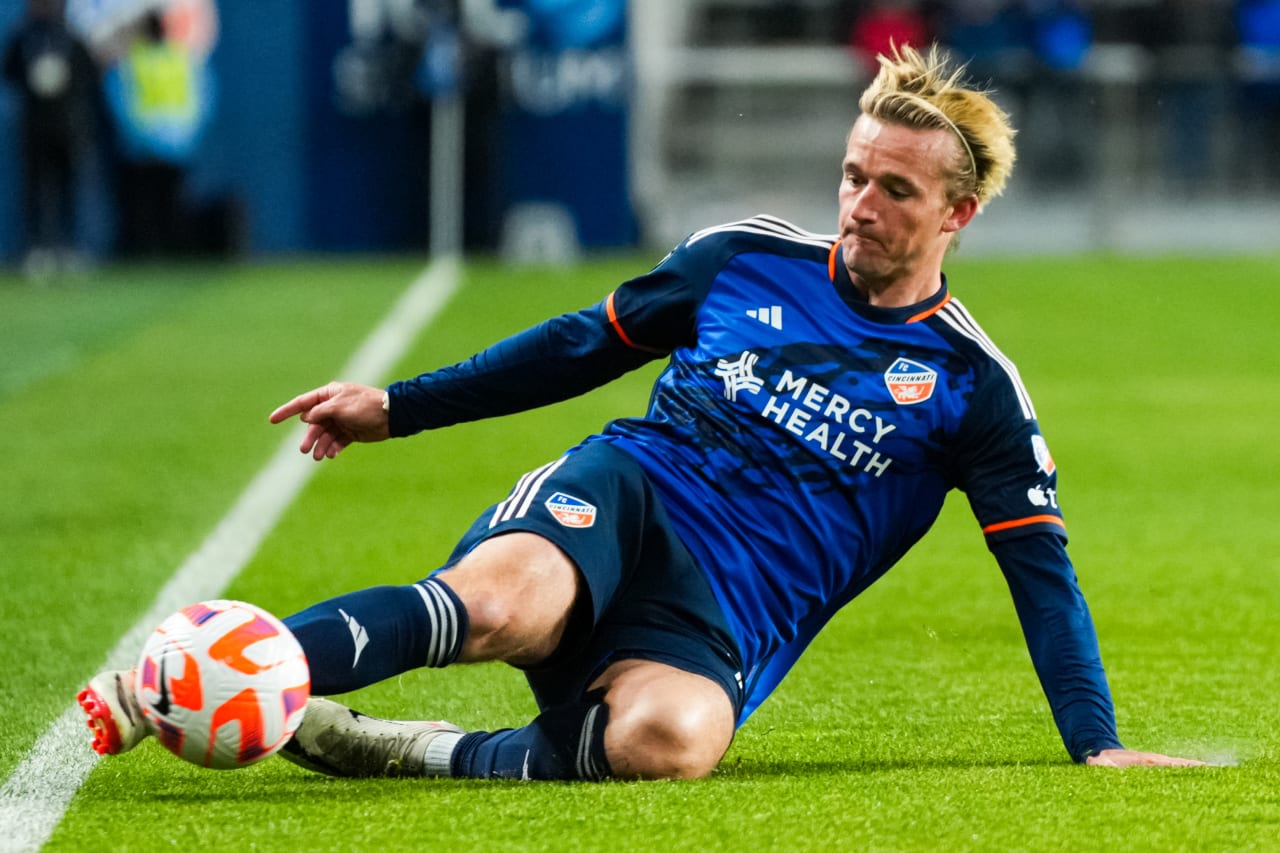 CINCINNATI, OHIO - FEBRUARY 28: FC Cincinnati against Cavalier F.C. on February 28, 2024 at TQL Stadium in Cincinnati, Ohio.