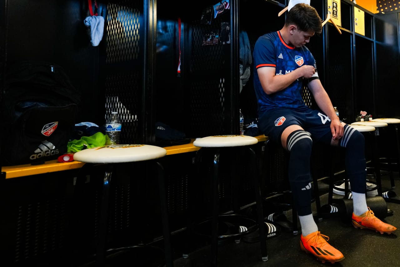 HIGHLAND HEIGHTS, KENTUCKY - MARCH 17: FC Cincinnati 2 against Chicago Fire FC II on March 17, 2024 at Scudamore Field at Northern Kentucky University in Highland Heights, Kentucky.