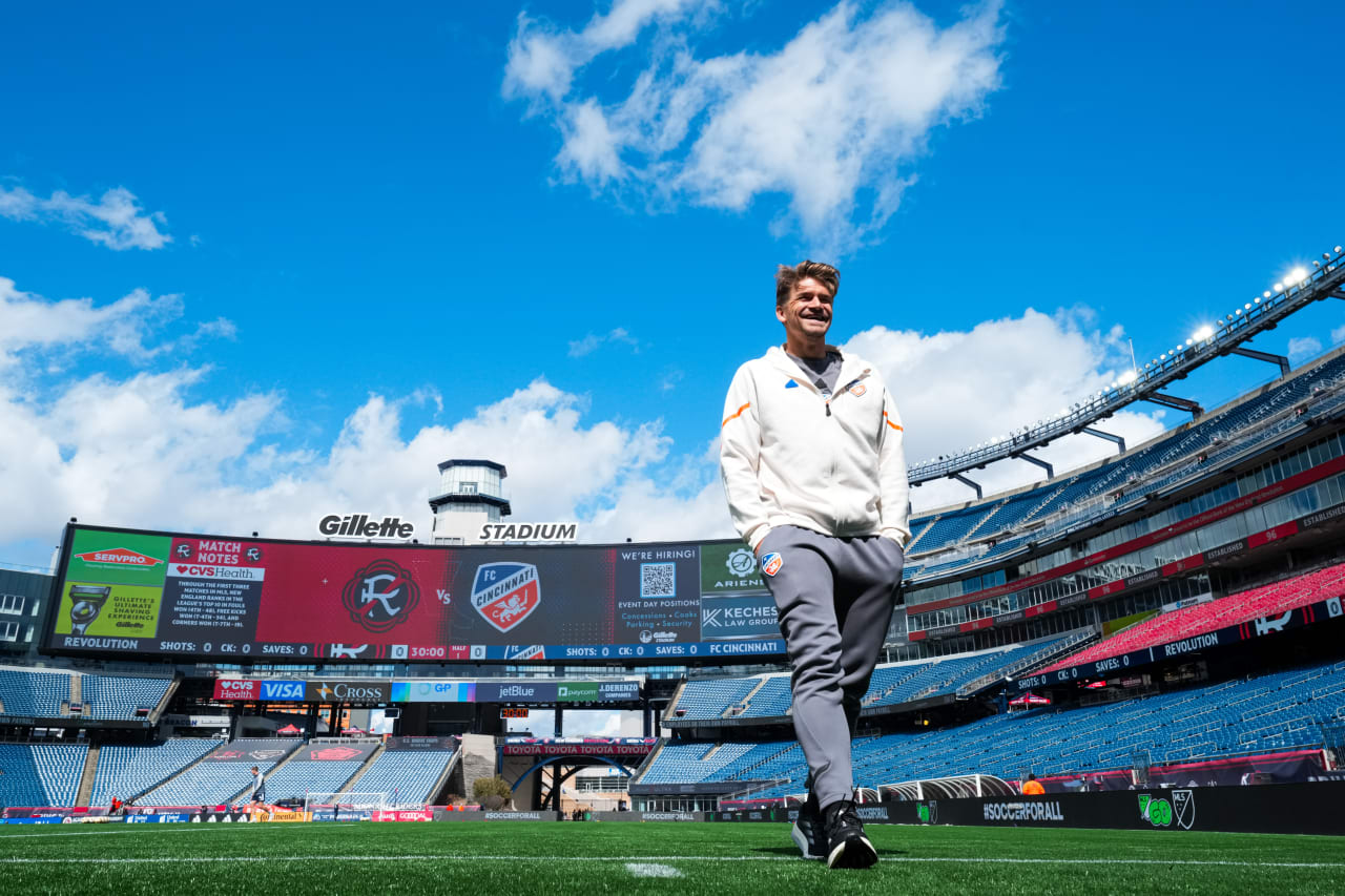 FOXBOROUGH, MASSACHUSETTS - MARCH 17:  New England Revolution against FC Cincinnati on March 17, 2024 in Foxborough, Massachusetts.