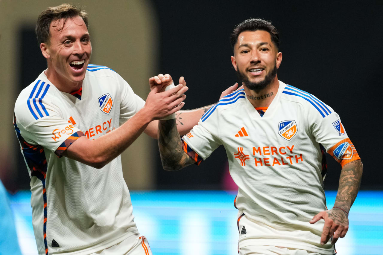 ATLANTA, GEORGIA - APRIL 20: Atlanta United against FC Cincinnati on April 20, 2024 at Mercedes-Benz Stadium in Atlanta Georgia.