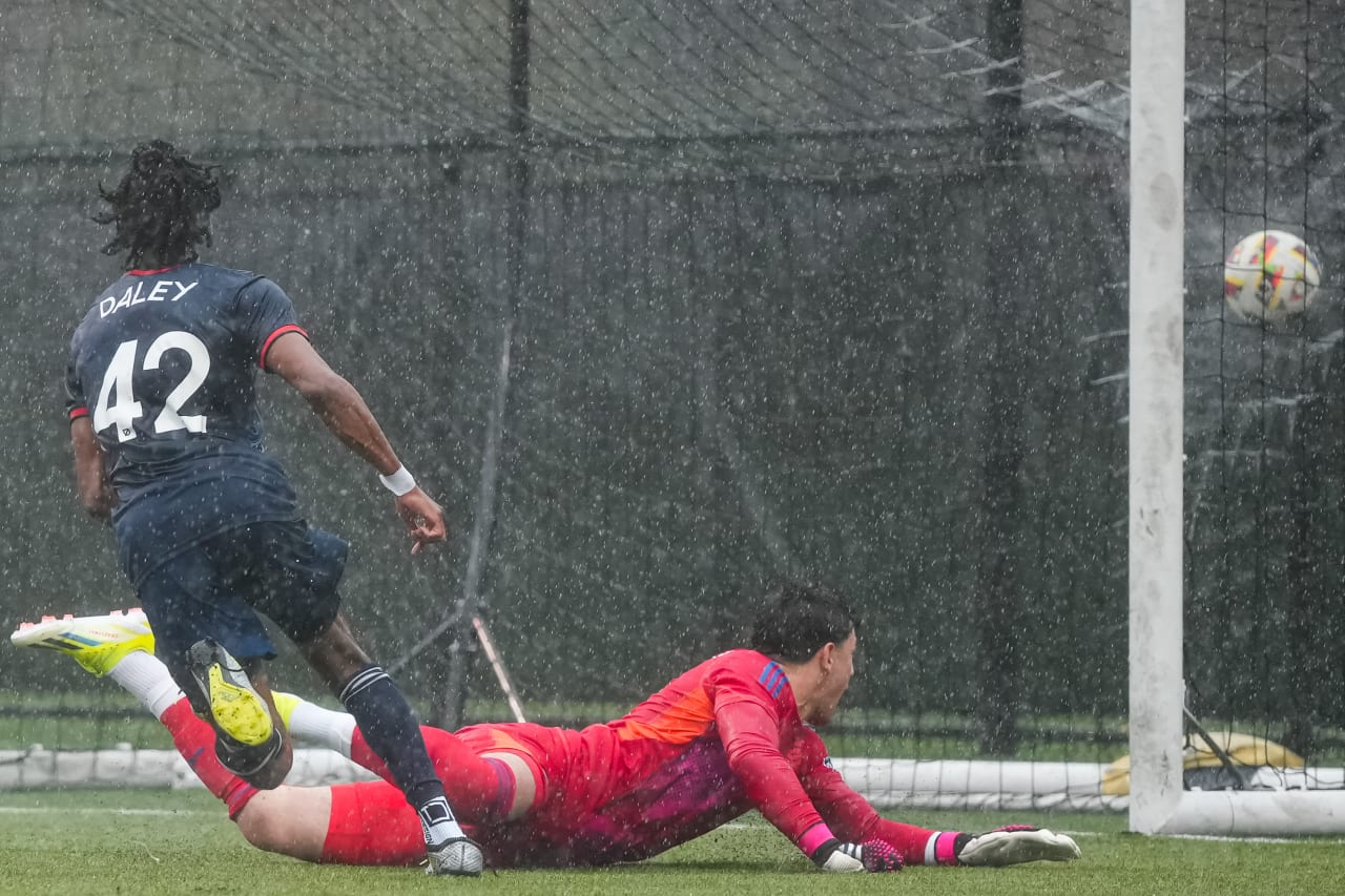 HIGHLAND HEIGHTS, KENTUCKY - April 10: FC Cincinnati 2 against New England Revolution II on April 10, 2024 at Scudamore Field at Northern Kentucky University in Highland Heights, Kentucky.