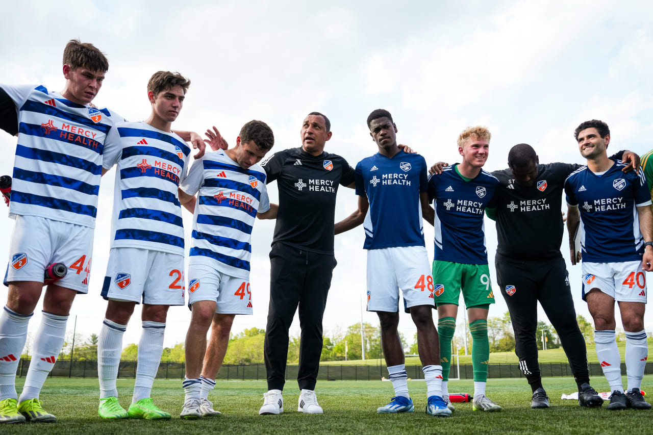 HIGHLAND HEIGHTS, KENTUCKY - APRIL 28: FC Cincinnati 2 against Philadelphia Union on April 28, 2024 at Scudamore Field at Northern Kentucky University in Highland Heights, Kentucky.