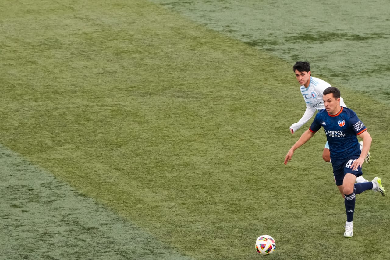 HIGHLAND HEIGHTS, KENTUCKY - MARCH 17: FC Cincinnati 2 against Chicago Fire FC II on March 17, 2024 at Scudamore Field at Northern Kentucky University in Highland Heights, Kentucky.