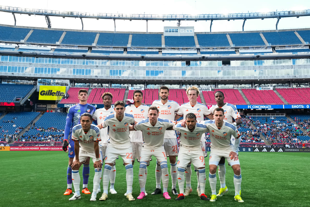 FOXBOROUGH, MASSACHUSETTS - MARCH 17:  New England Revolution against FC Cincinnati on March 17, 2024 in Foxborough, Massachusetts.