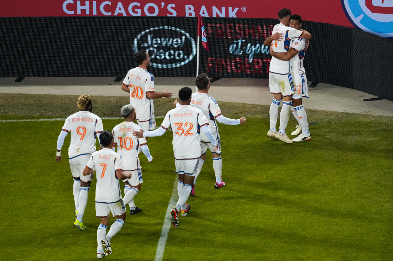 CHICAGO, ILLINOIS - MARCH 2: Chicago Fire FC against FC Cincinnati on March 2, 2024 at Soldier Field in Chicago, Illinois.