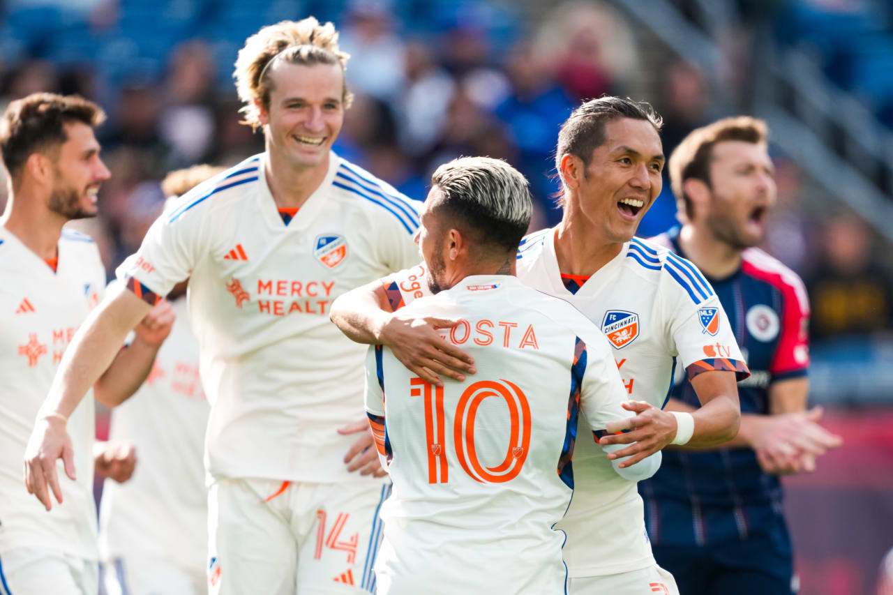 FOXBOROUGH, MASSACHUSETTS - MARCH 17:  New England Revolution against FC Cincinnati on March 17, 2024 in Foxborough, Massachusetts.