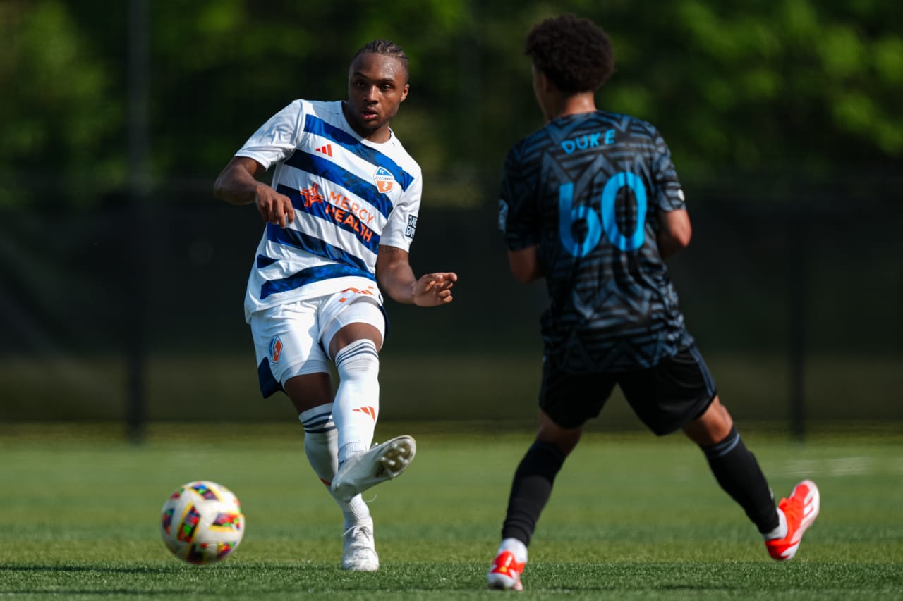 HIGHLAND HEIGHTS, KENTUCKY - MAY 4: FC Cincinnati 2 against Crown Legacy FC on May 4, 2024 at Scudamore Field at Northern Kentucky University in Highland Heights, Kentucky.