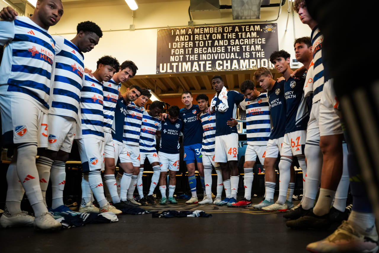 HIGHLAND HEIGHTS, KENTUCKY - MAY 4: FC Cincinnati 2 against Crown Legacy FC on May 4, 2024 at Scudamore Field at Northern Kentucky University in Highland Heights, Kentucky.