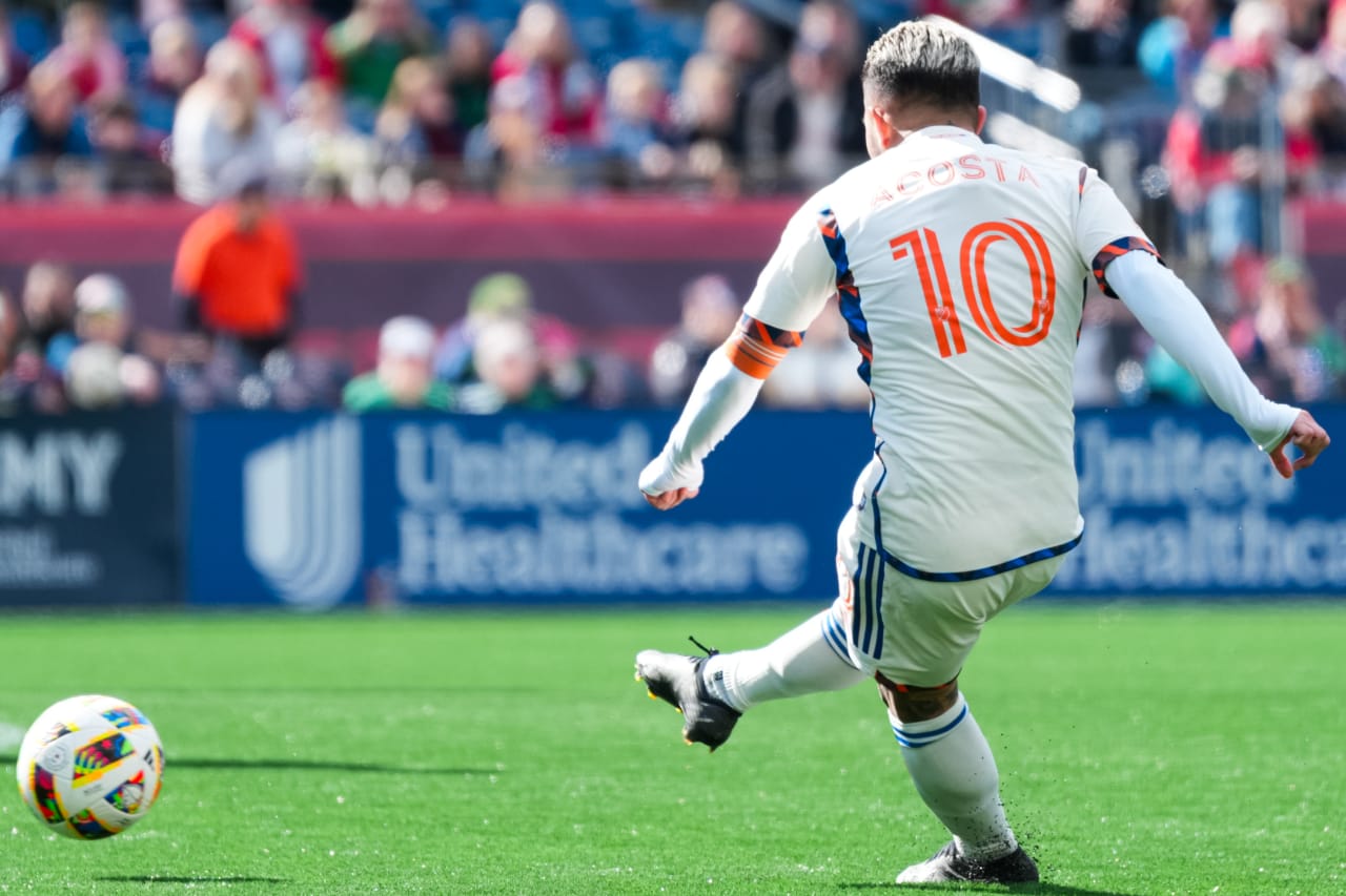 FOXBOROUGH, MASSACHUSETTS - MARCH 17:  New England Revolution against FC Cincinnati on March 17, 2024 in Foxborough, Massachusetts.