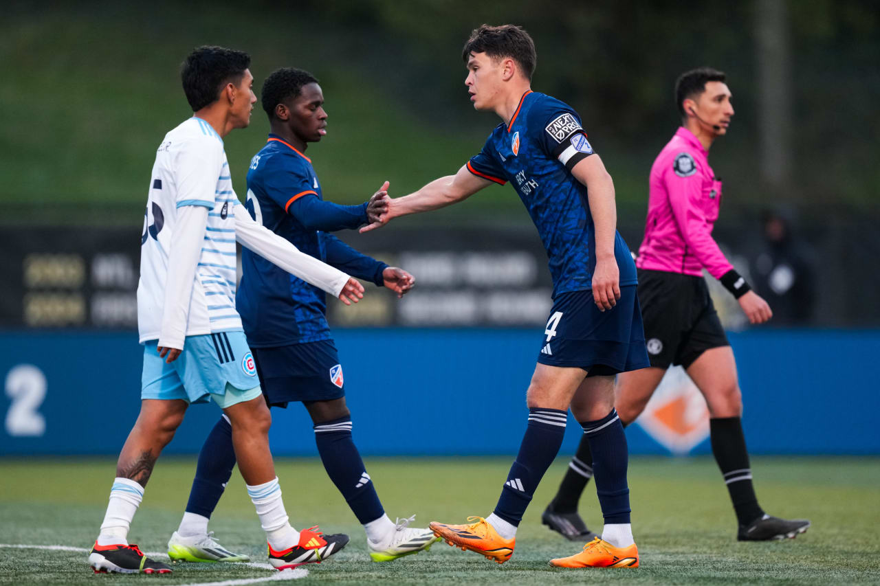HIGHLAND HEIGHTS, KENTUCKY - MARCH 17: FC Cincinnati 2 against Chicago Fire FC II on March 17, 2024 at Scudamore Field at Northern Kentucky University in Highland Heights, Kentucky.