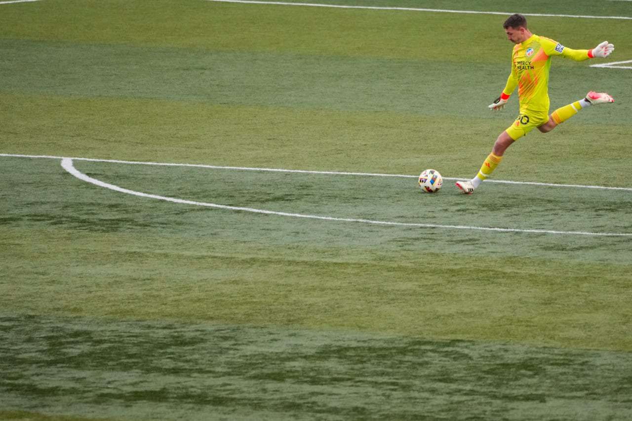 HIGHLAND HEIGHTS, KENTUCKY - MARCH 17: FC Cincinnati 2 against Chicago Fire FC II on March 17, 2024 at Scudamore Field at Northern Kentucky University in Highland Heights, Kentucky.