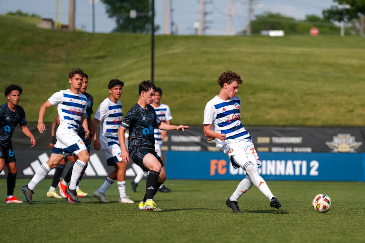 HIGHLAND HEIGHTS, KENTUCKY - MAY 4: FC Cincinnati 2 against Crown Legacy FC on May 4, 2024 at Scudamore Field at Northern Kentucky University in Highland Heights, Kentucky.
