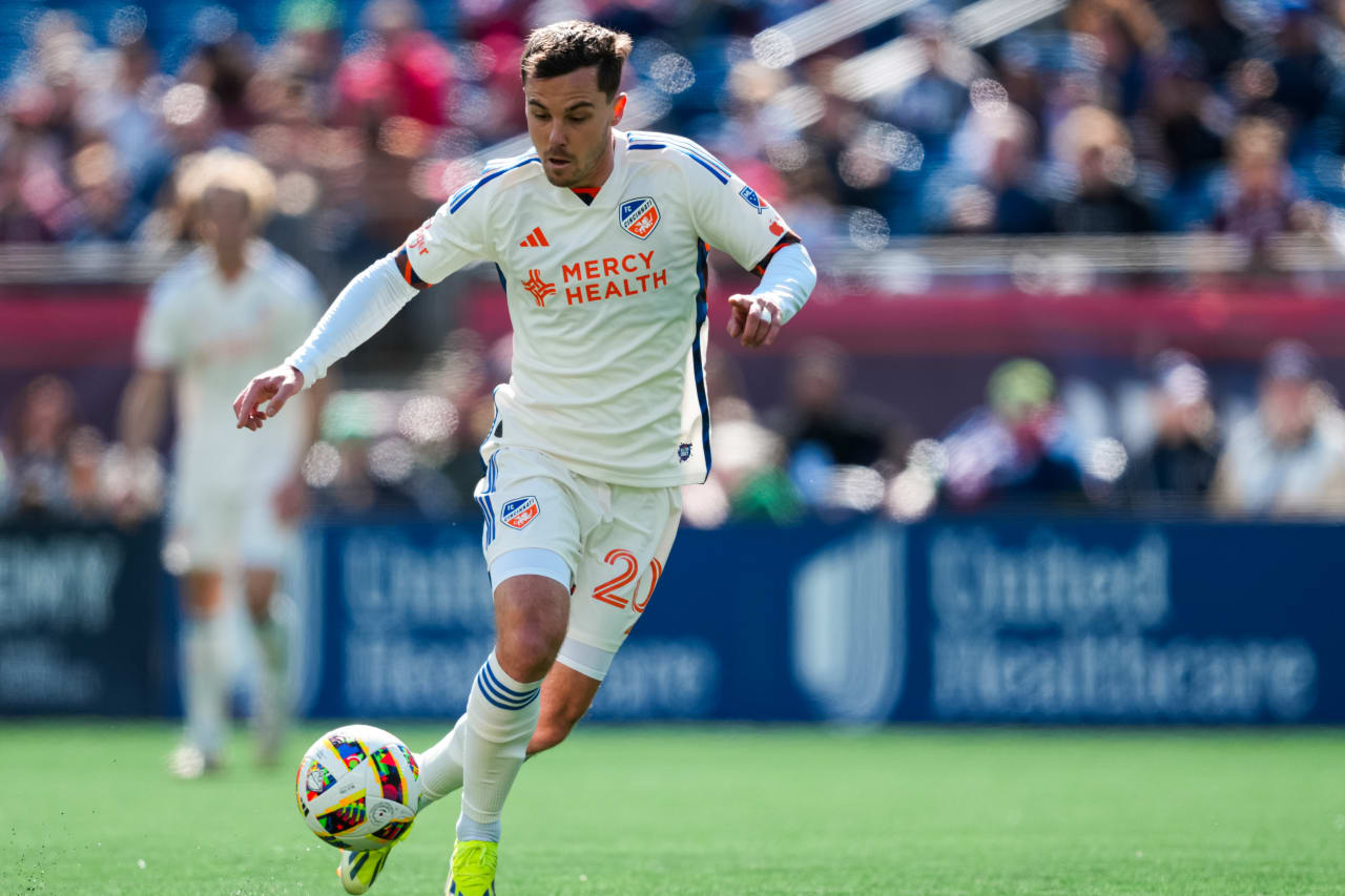 FOXBOROUGH, MASSACHUSETTS - MARCH 17:  New England Revolution against FC Cincinnati on March 17, 2024 in Foxborough, Massachusetts.