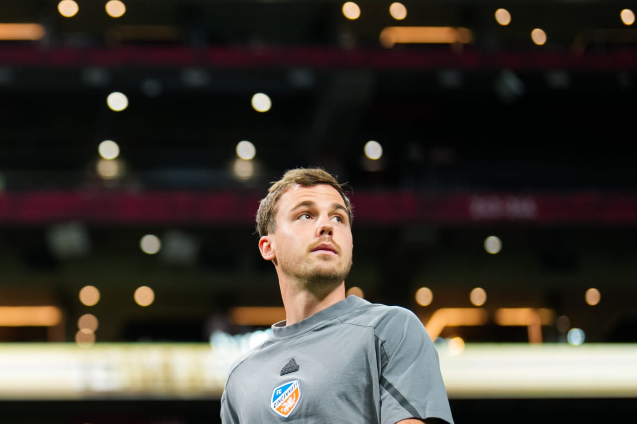 ATLANTA, GEORGIA - APRIL 20: Atlanta United against FC Cincinnati on April 20, 2024 at Mercedes-Benz Stadium in Atlanta Georgia.