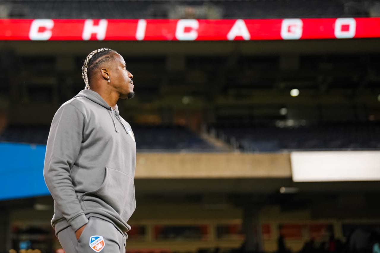 CHICAGO, ILLINOIS - MARCH 2: Chicago Fire FC against FC Cincinnati on March 2, 2024 at Soldier Field in Chicago, Illinois.