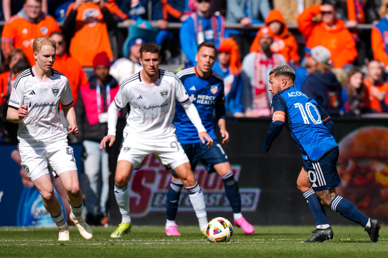 CINCINNATI, OHIO - MARCH 10: FC Cincinnati against D.C. United on March 10, 2024 at TQL Stadium in Cincinnati, Ohio.