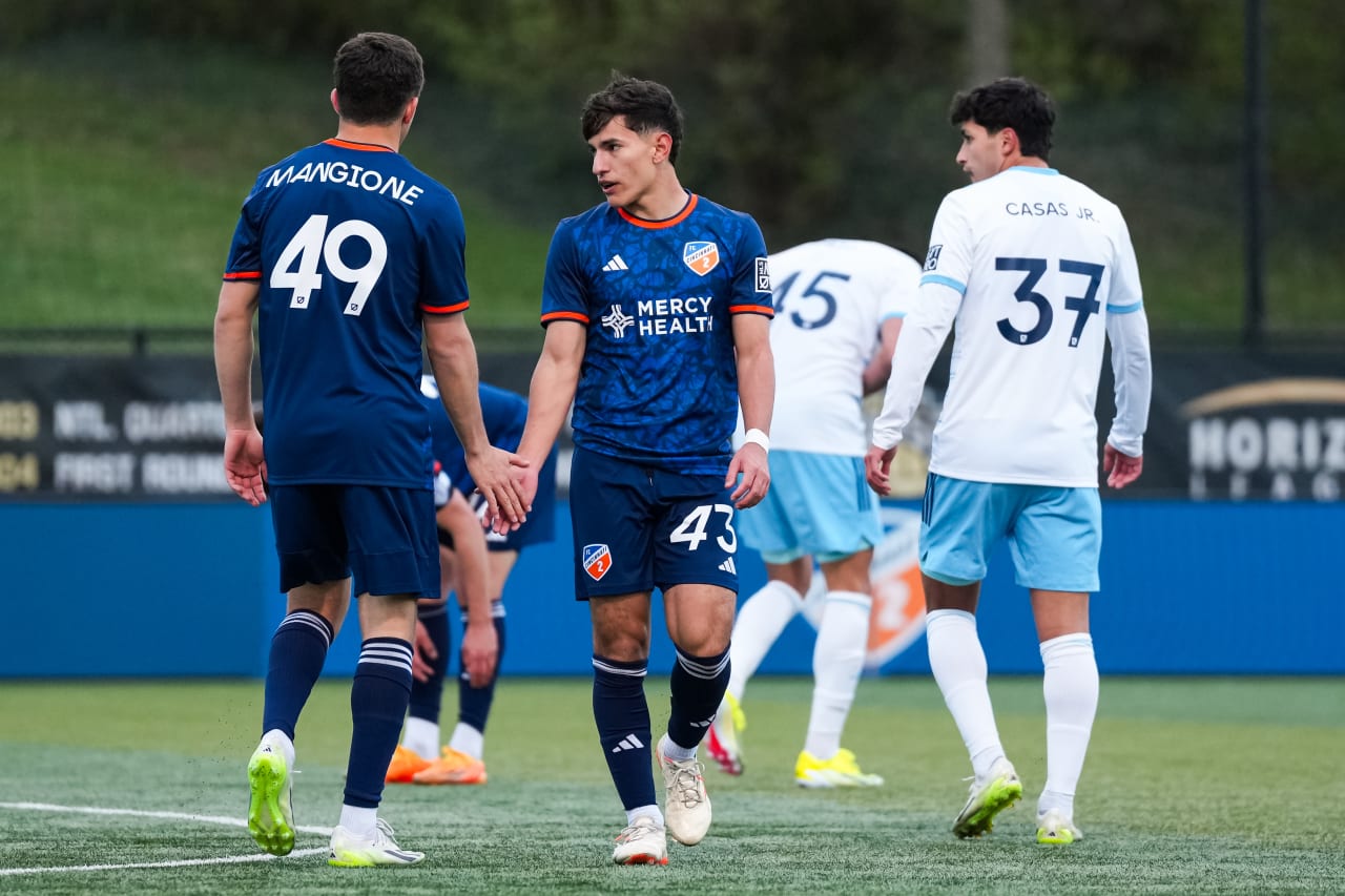 HIGHLAND HEIGHTS, KENTUCKY - MARCH 17: FC Cincinnati 2 against Chicago Fire FC II on March 17, 2024 at Scudamore Field at Northern Kentucky University in Highland Heights, Kentucky.