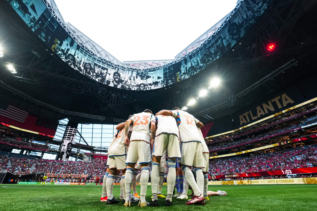 ATLANTA, GEORGIA - APRIL 20: Atlanta United against FC Cincinnati on April 20, 2024 at Mercedes-Benz Stadium in Atlanta Georgia.