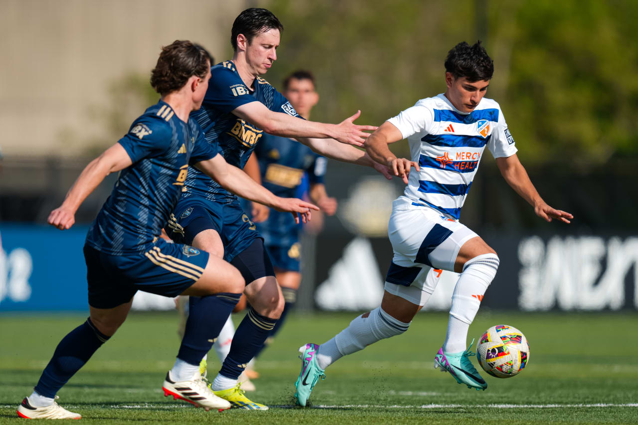 HIGHLAND HEIGHTS, KENTUCKY - APRIL 28: FC Cincinnati 2 against Philadelphia Union on April 28, 2024 at Scudamore Field at Northern Kentucky University in Highland Heights, Kentucky.