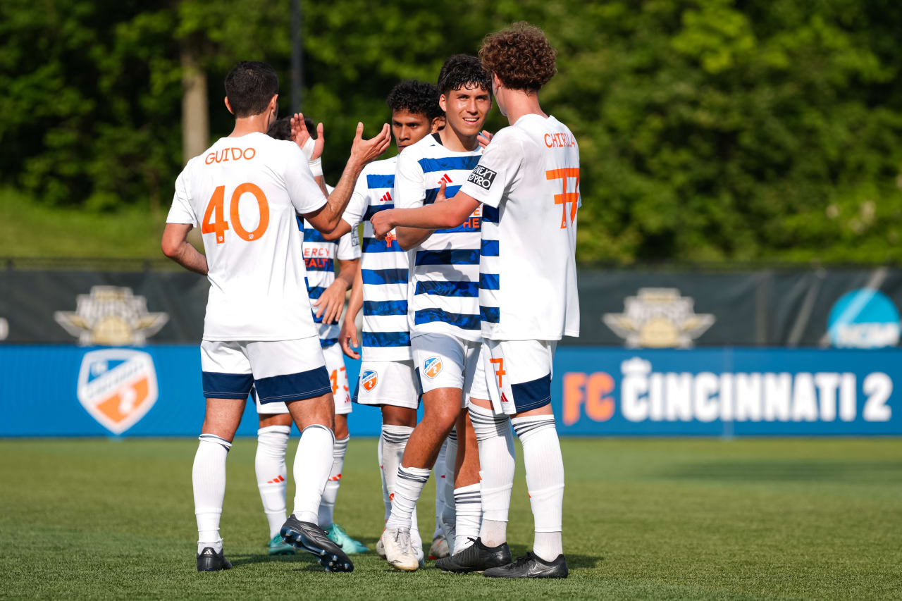 HIGHLAND HEIGHTS, KENTUCKY - MAY 4: FC Cincinnati 2 against Crown Legacy FC on May 4, 2024 at Scudamore Field at Northern Kentucky University in Highland Heights, Kentucky.